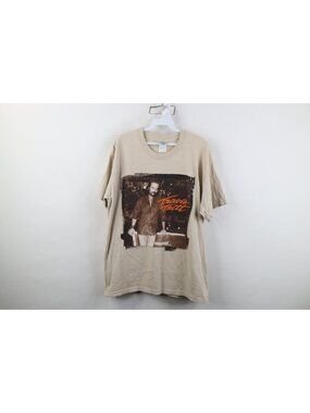 Vintage Y2K Mens Large 2004 My Honky Tonk History Travis Tritt Band T-Shirt Tan